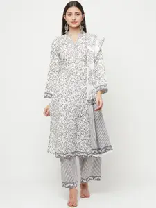 Safaa Floral Printed Unstitched Dress Material