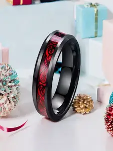 The Roadster Lifestyle Co Men Rhodium Plated Dragon Spinner Design Finger Ring