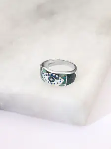 Mia by Tanishq 925 Sterling Silver Opal Stone Studded Cosmic Pop Finger Ring