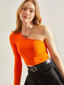 BIANCO LUCCI One Shoulder Cotton Top