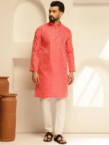 SOJANYA Woven Design Mandarin Collar Straight Kurta