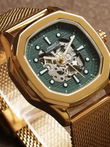 French Connection Men Embellished Dial & Stainless Steel Bracelet Straps Automatic Watch