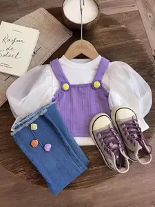 Xsole Girls Shoulder Straps Top With Trousers