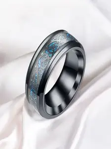 The Roadster Lifestyle Co Men Rhodium-Plated Dragon Design Finger Ring