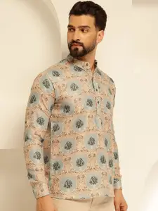 SOJANYA Floral Printed Cotton Straight Short Kurta