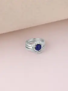 Mia by Tanishq 925 Sterling Silver Cubic Zirconia Studded Twilight Glam Finger Ring