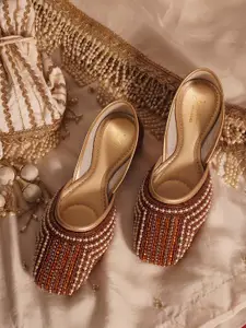 JM Looks Fashion Flat Embellished Flat Jutti with Comfortable Sole For Womens & Girls