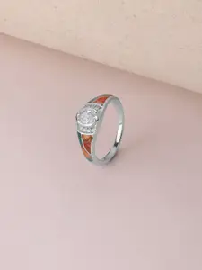 Mia by Tanishq 925 Sterling Silver Cubic Zirconia Studded Earthy Chic Finger Ring