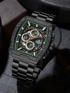 Naviforce Men Patterned Dial & Stainless Steel Straps Analogue Chronograph Watch NF8066_B GN B