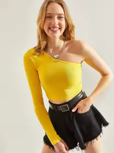 BIANCO LUCCI One Shoulder Cotton Top