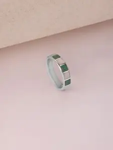 Mia by Tanishq 925 Sterling Silver Opal Stone & Mother of Pearl Studded Whimsy Finger Ring