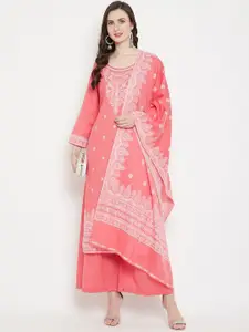 Safaa Floral Woven Design Organic Cotton Unstitched Dress Material