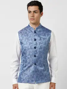 Van Heusen Printed Woven Nehru Jacket
