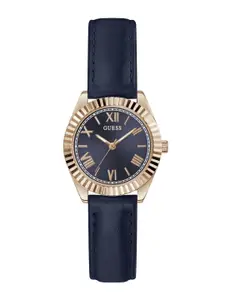 GUESS Women Brass Dial & Leather Straps Analogue Watch GW0761L2
