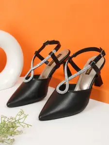 Flat n Heels Block Sandals with Buckles