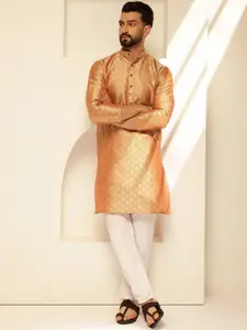 SOJANYA Woven Design Mandarin Collar Straight Kurta