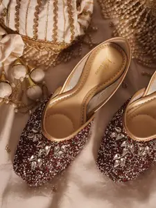 JM Looks Women Embellished Open Toe Flat Jutti