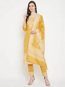 Safaa Floral Chikankari Embroidered Jacquard Unstitched Dress Material
