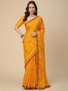 RATAN Leheriya Poly Georgette Leheriya Saree