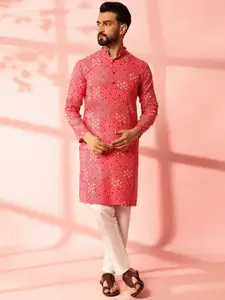 Anouk Men Bandhani Printed Regular Kurta with Pyjamas