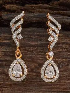 Kushal's Fashion Jewellery Rhodium-Plated Zircon Embellished Bridal Adjustable Finger Ring