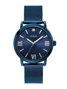 GUESS Men Brass Dial & Stainless Steel Bracelet Style Straps Analogue Watch U1452G3M