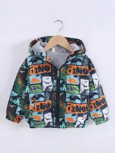 Xsole Boys Polyester Crop Padded Jacket with Patchwork