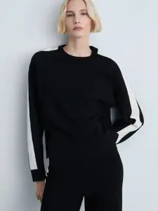 MANGO Contrasting Sleeves Pullover