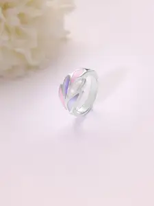 Mia by Tanishq 925 Sterling Silver Mother of Pearl Studded Paste Finger Ring