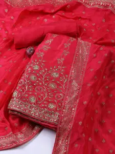 Meena Bazaar Art Silk Unstitched Dress Material