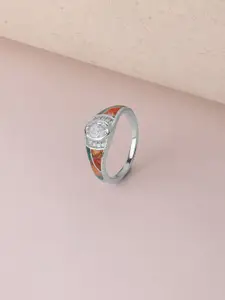 Mia by Tanishq 925 Sterling Silver Cubic Zirconia Studded Earthy Chic Finger Ring