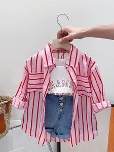 Xsole Girls Striped Printed Top With Shorts