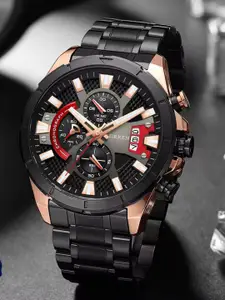 Curren Men  Stainless Steel Bracelet Style Straps Analogue Watch CR-8401-Black RG