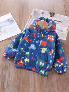 Xsole Boys Floral Polyester Crop Puffer Jacket with Embroidered