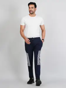 FICKA Men Striped Mid-Rise Track Pant