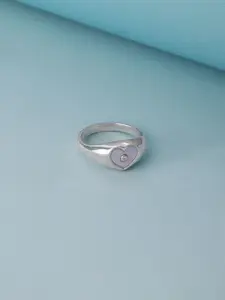 Mia by Tanishq 925 Sterling Silver Cubic Zirconia Studded Heart Finger Ring