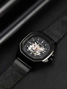 French Connection Men Embellished Dial & Stainless Steel Bracelet Straps Automatic Watch
