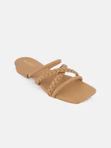 KISTEPS Women Textured Open Toe Flats