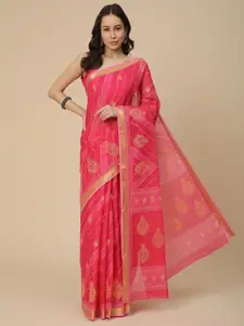RATAN Leheriya Zari Pure Cotton Leheriya Saree