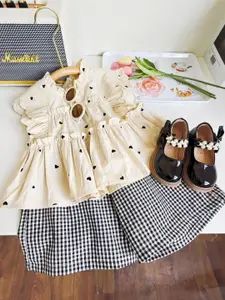 Xsole Girls Printed Round Neck Top With Short