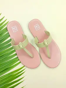 POSTCARD Women Colourblocked T-Strap Flats