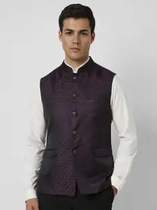 Van Heusen Printed Polyester Nehru Jacket