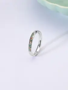 Mia by Tanishq 925 Sterling Silver Opal Stone Studded Mosaic Marvel Finger Ring