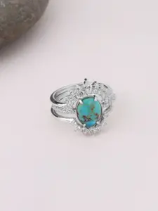 Mia by Tanishq 925 Sterling Silver Cubic Zirconia Studded Cosmic Shine Stackable Ring