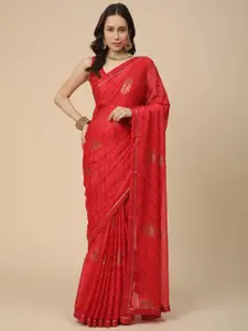 RATAN Leheriya Patchwork Poly Georgette Leheriya Saree