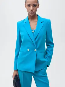 MANGO Straight Fit Double-Breasted Party Blazer
