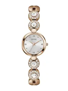 GUESS Women Brass Dial & Stainless Steel Bracelet Style Straps Analogue Watch GW0757L3