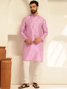 SOJANYA Woven Design Mandarin Collar Straight Kurta