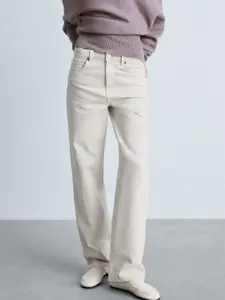 MANGO Women Pure Cotton Straight Fit Jeans