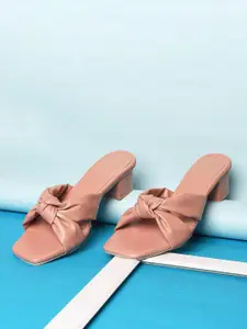 Looper Women Cross Strap Knot Block Heel Sandals